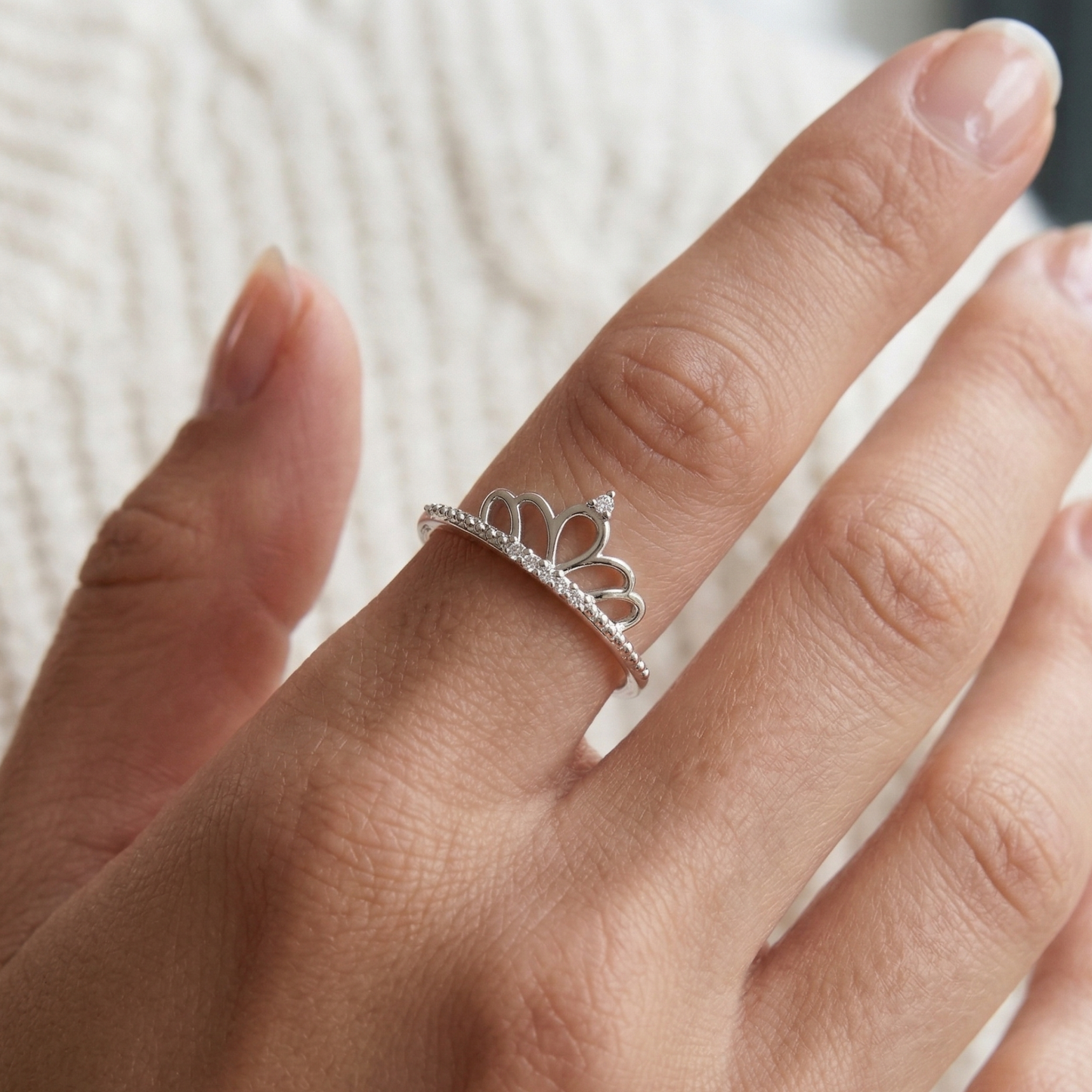 Silver Crown Ring