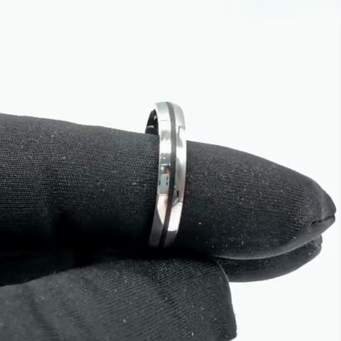 Black Line Enamel Men's Ring
