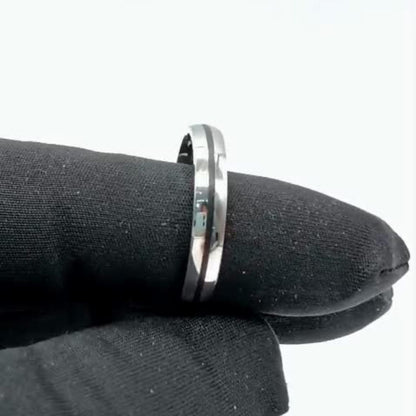 Black Line Enamel Men's Ring
