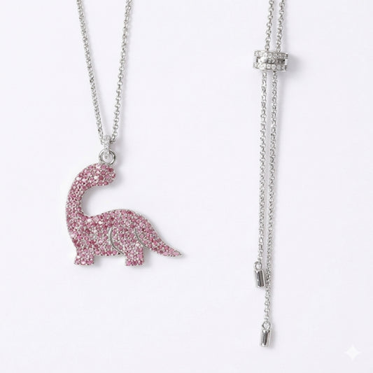 Blushing Brontosaurus Silver Pendant