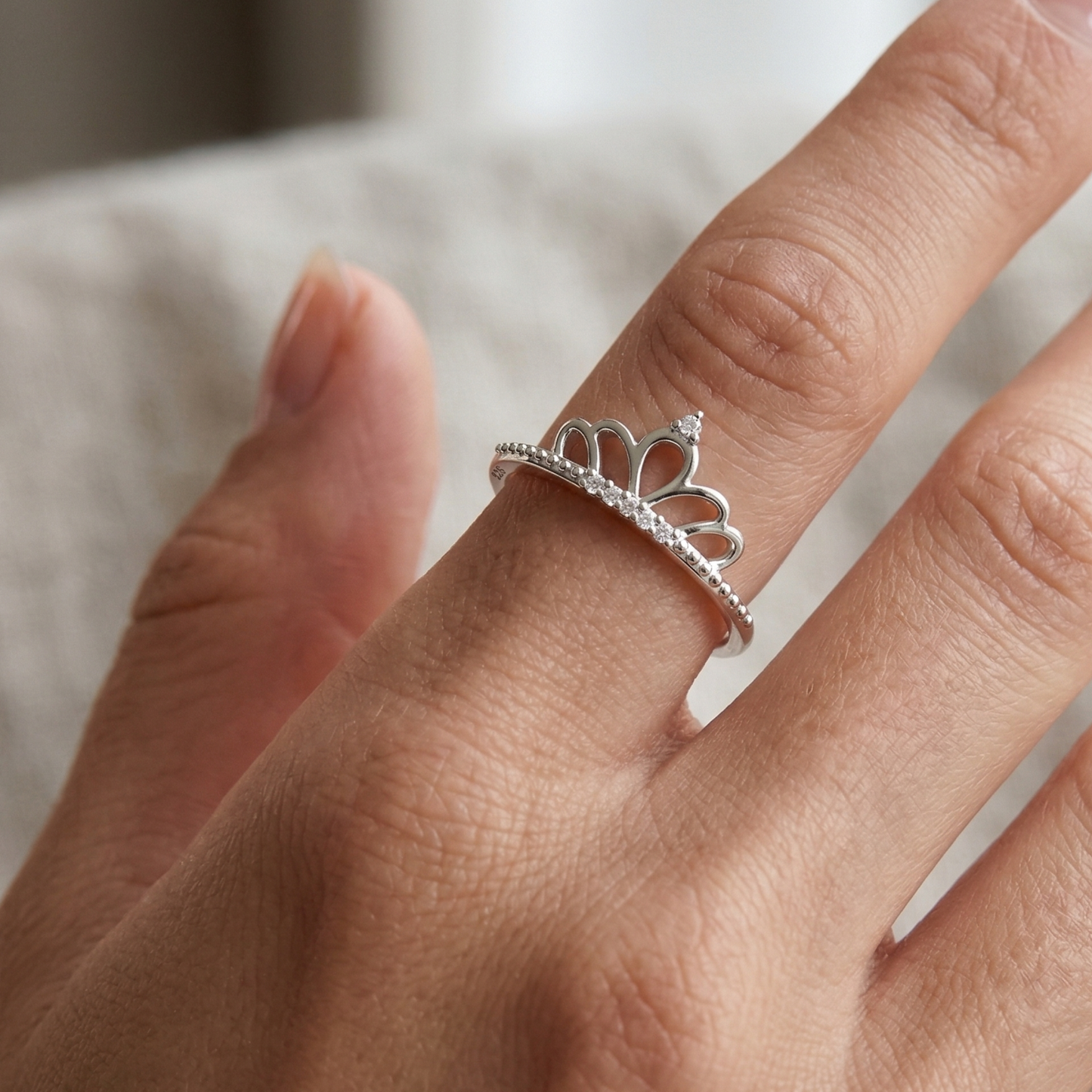 Silver Crown Ring