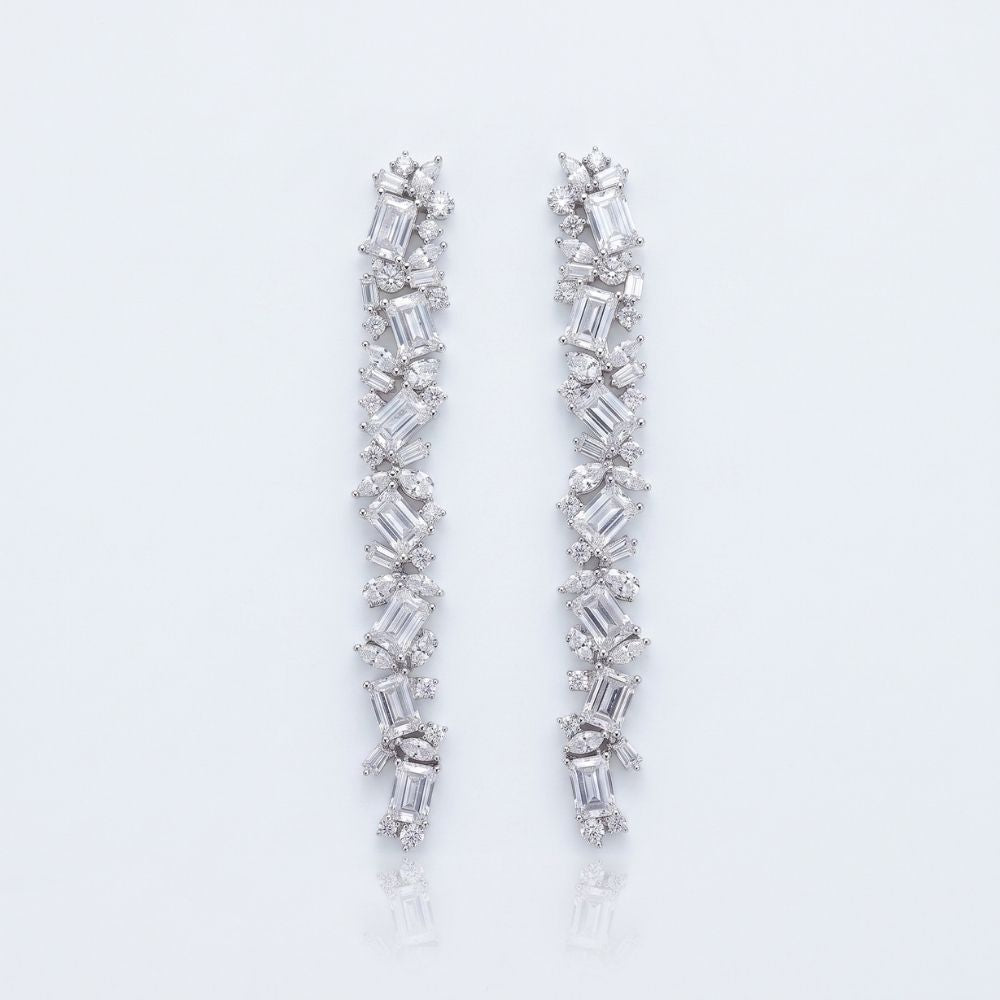 Baguette Long Drop Earrings