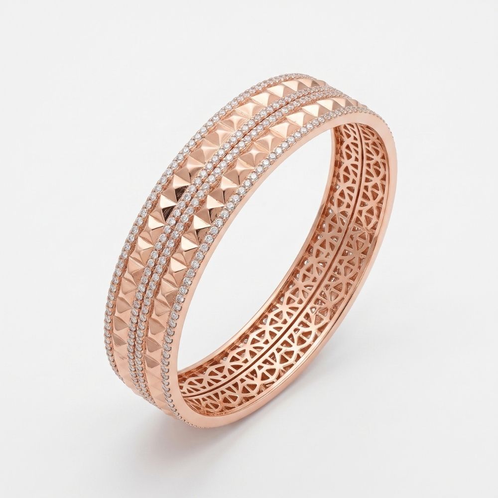 Pyramid Spike Pavé Bangle