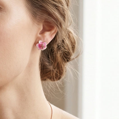 Cherry Blossom Enamel Necklace Set