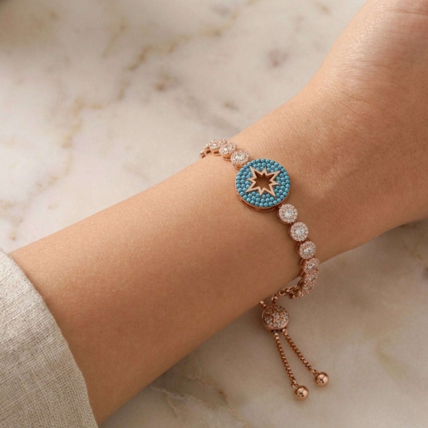 Azure Star Tennis Bracelet