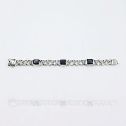 Men's Stone Cuban Link Bracelet