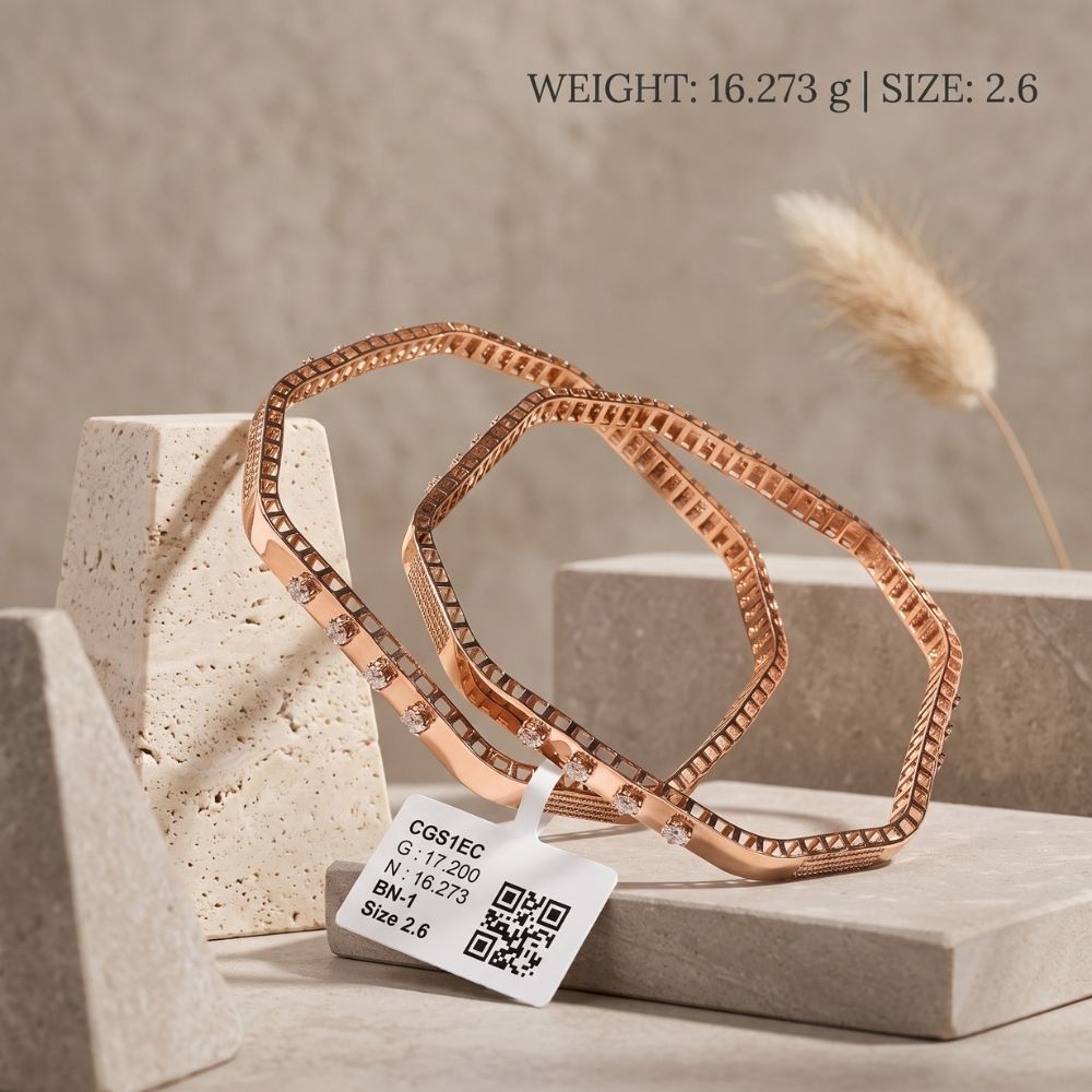 Rose Gold Square Profile Bangle