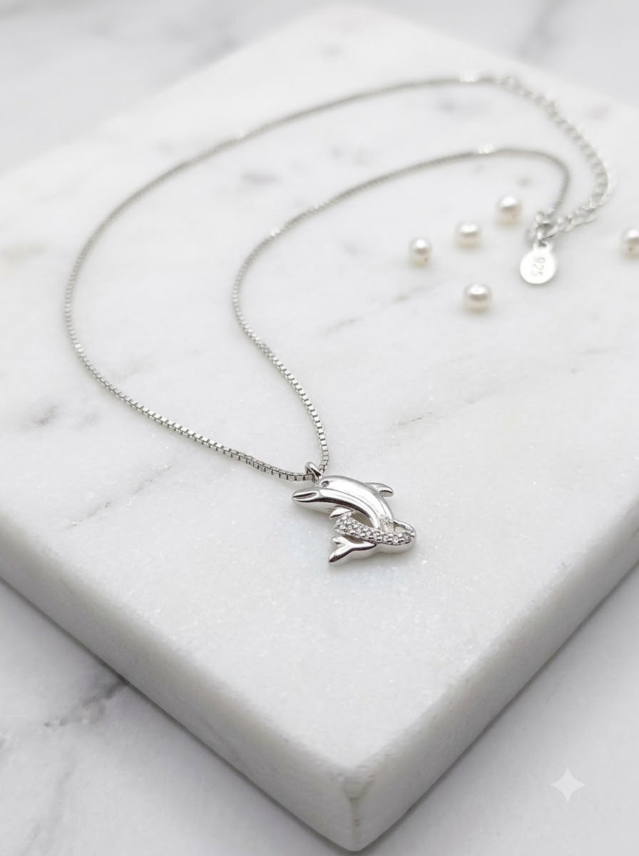 Dolphin CZ Necklace