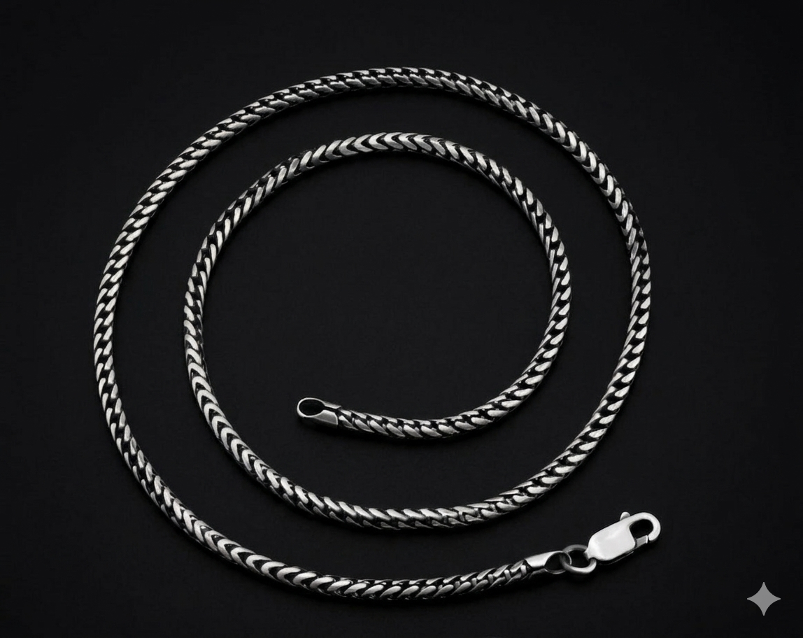 Blackened Flat Snake Chain