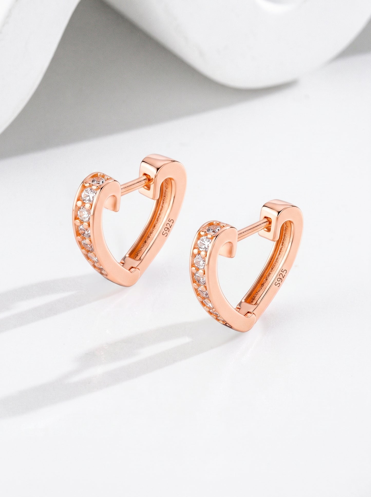 Pavé Heart Huggie