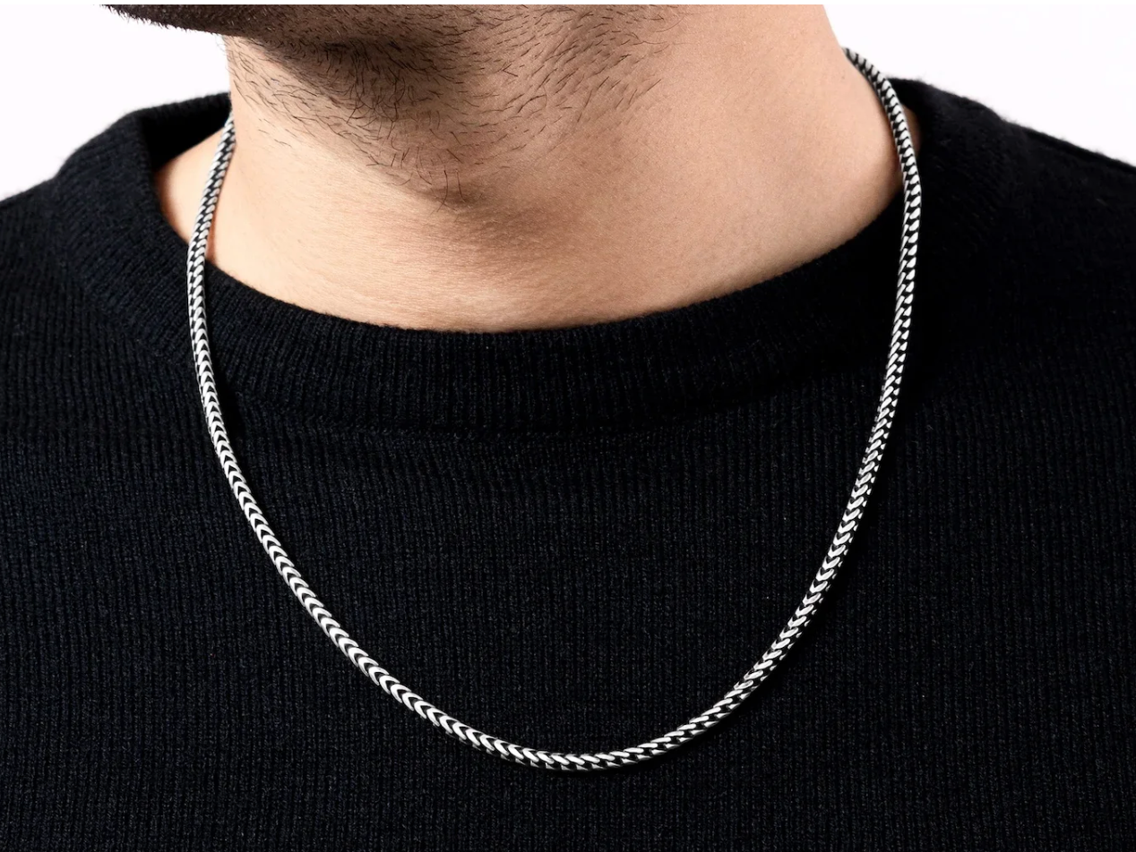 Blackened Flat Snake Chain