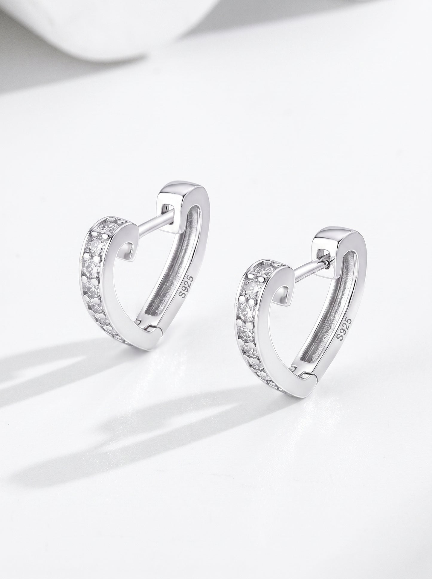 Pavé Heart Huggie