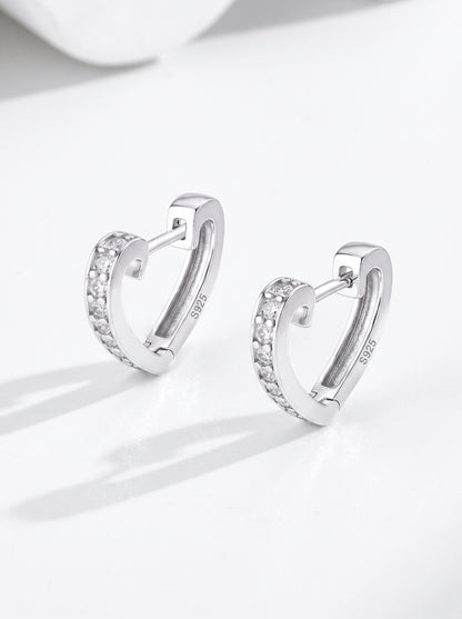 Pavé Heart Huggie
