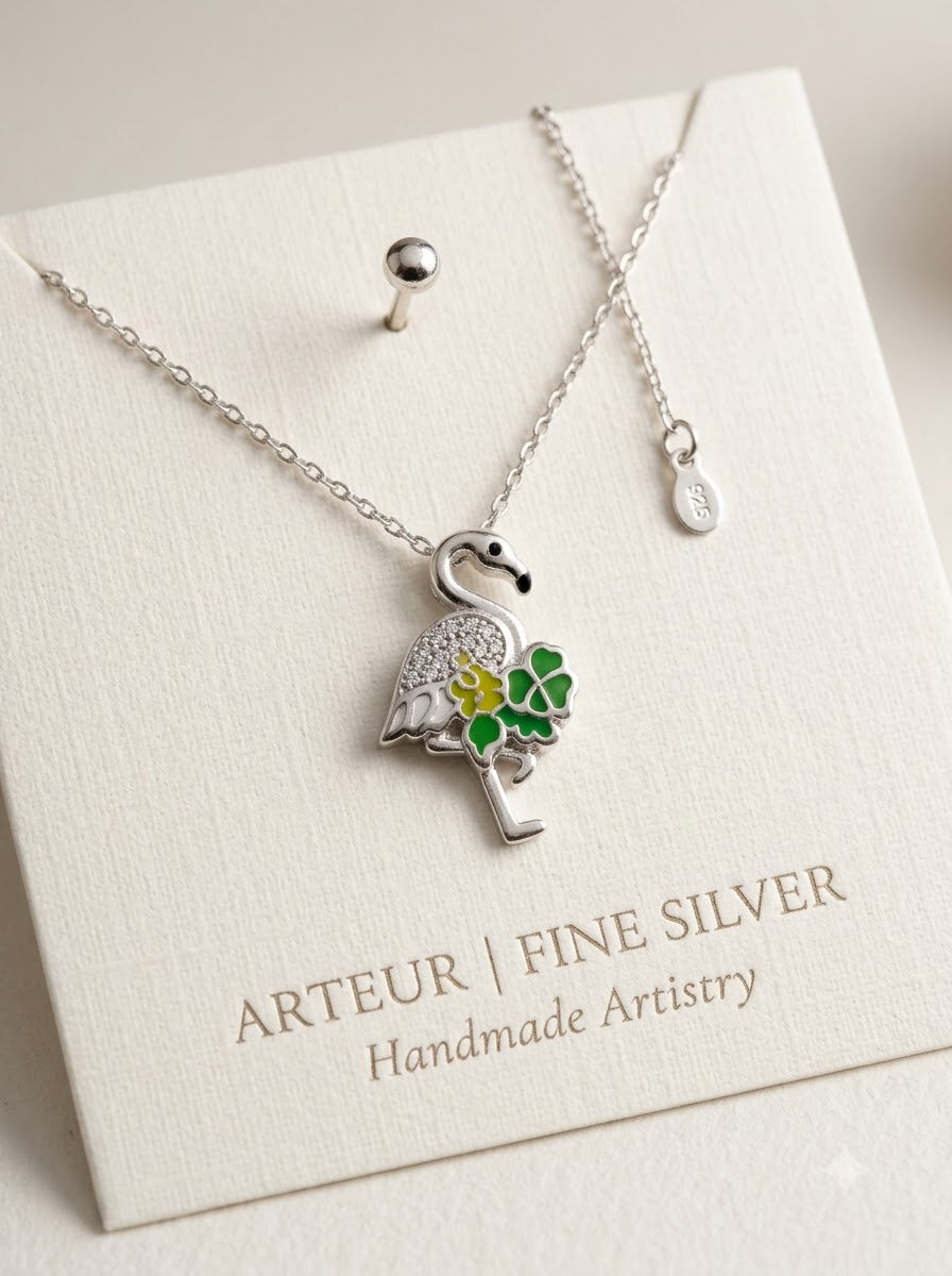 Flamingo Floral CZ Necklace