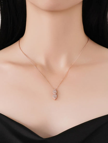 Double Teardrop Baguette Halo Pendant