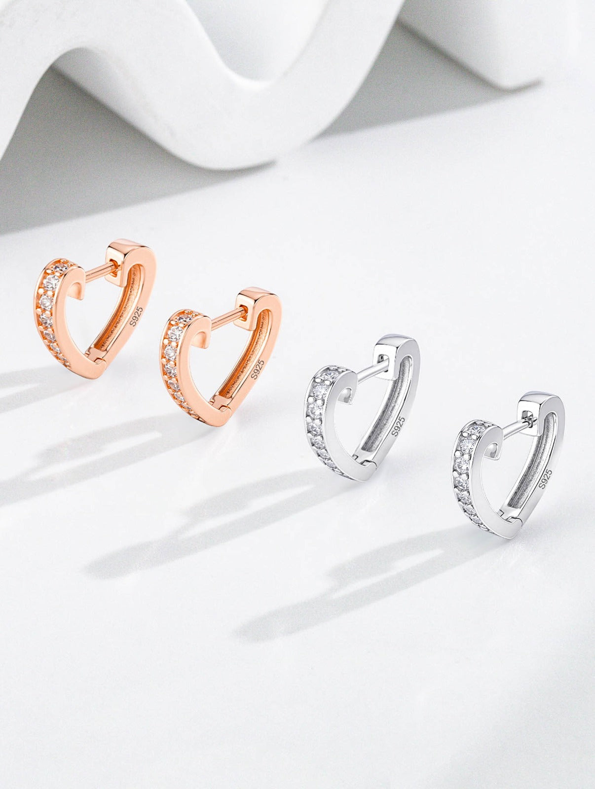 Pavé Heart Huggie