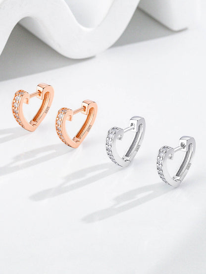 Pavé Heart Huggie