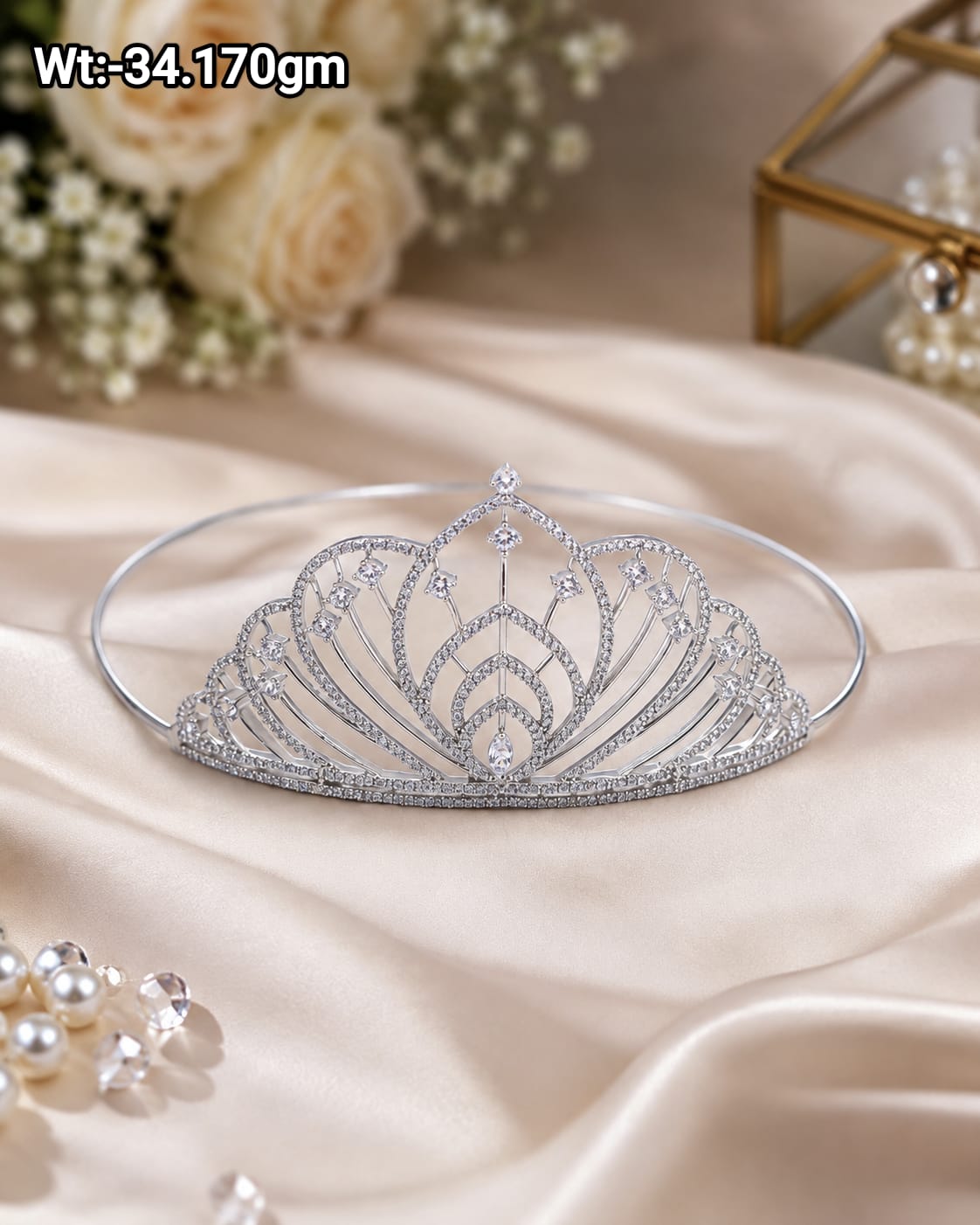 Crystal Art Deco Fan Tiara Crown