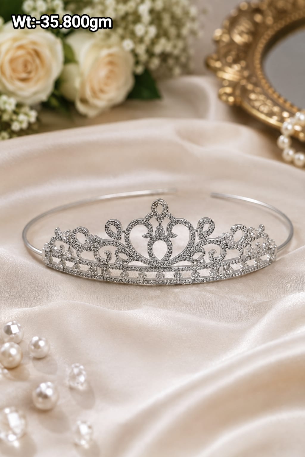 Crystal Scroll Heart Tiara Crown