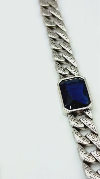 Men's Stone Cuban Link Bracelet