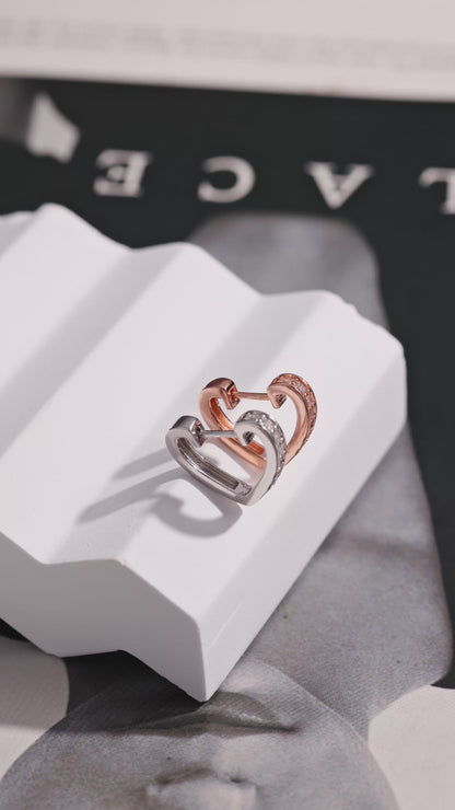 Pavé Heart Huggie